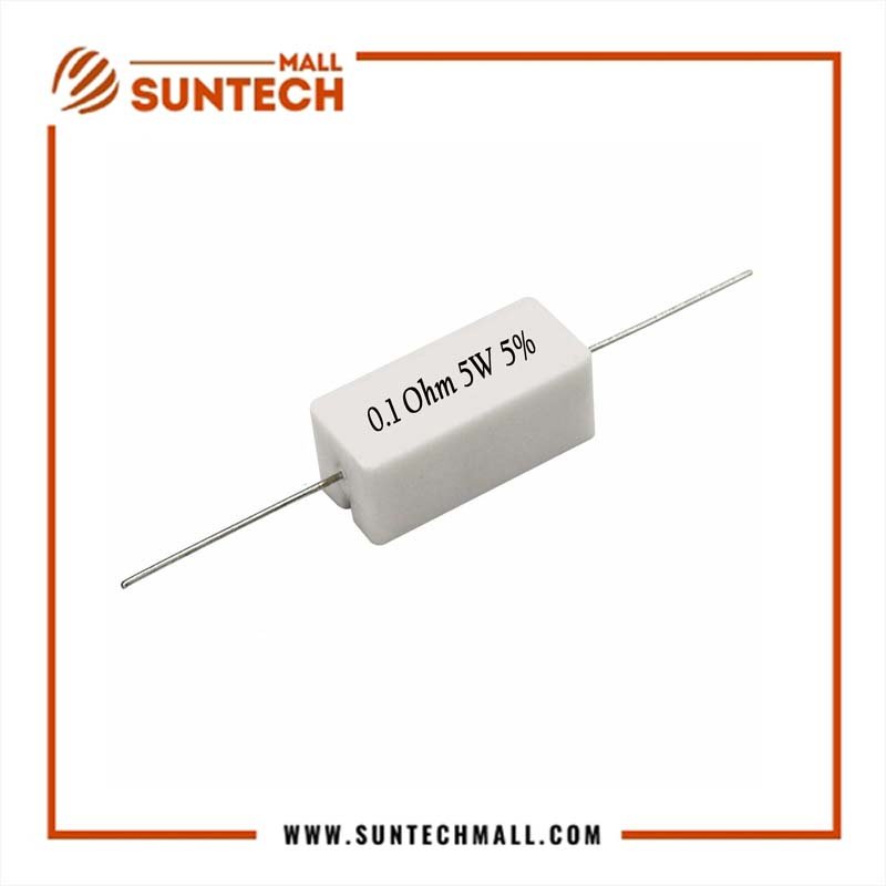 0.1 Ohm 5W 5% Fix Wire Wound Cement Resistor 1 0.1 Ohm 5W