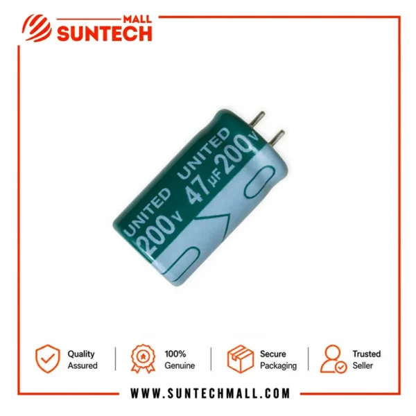 200V 47uF aluminum electrolytic capacitor