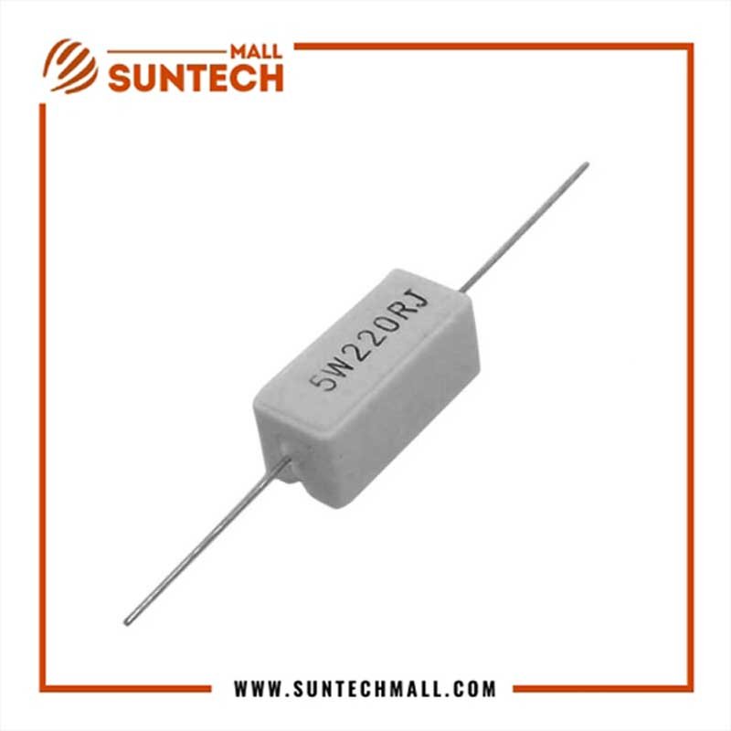 220 Ohm 5W 5% Fix Wire wound Cement Resistor 1 220 Ohm 5W