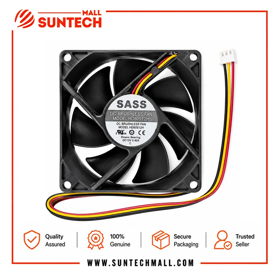 Sass HD80S12H 0.4A 3Line 3Pin 12 Volt Dc Fan 1 Sass HD80S12H 0.4A 3Line 3Pin 12 Volt Dc Fan