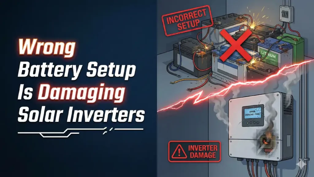 Wrong battery setup causing solar inverter damage in Pakistan