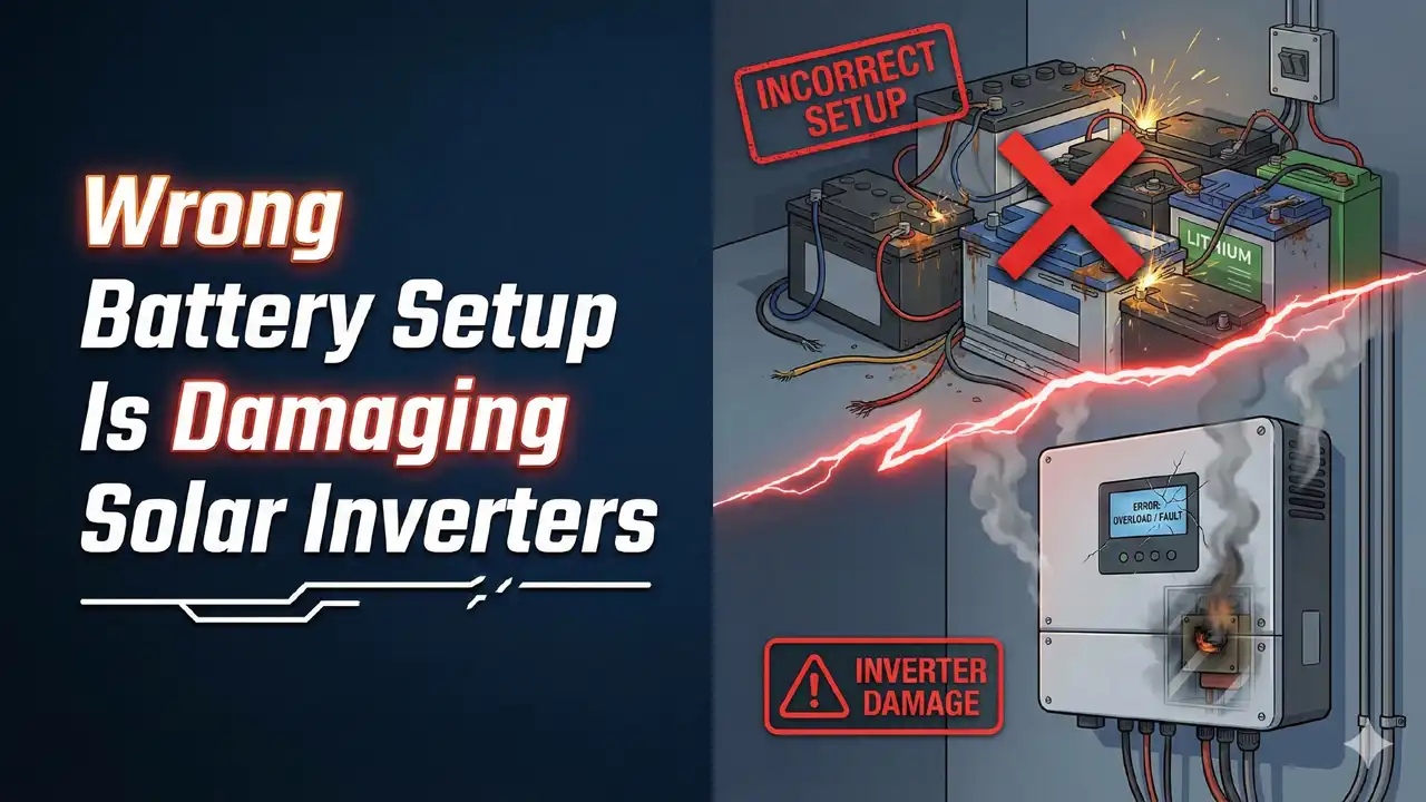 Wrong battery setup causing solar inverter damage in Pakistan