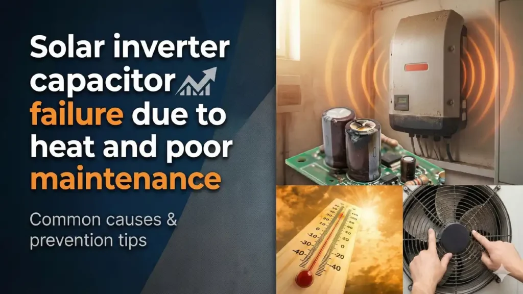 Solar Inverter Capacitor Failure in Pakistan – Heat Is the Main Reason 2 Solar inverter capacitor failure due to heat and poor maintenance in Pakistan