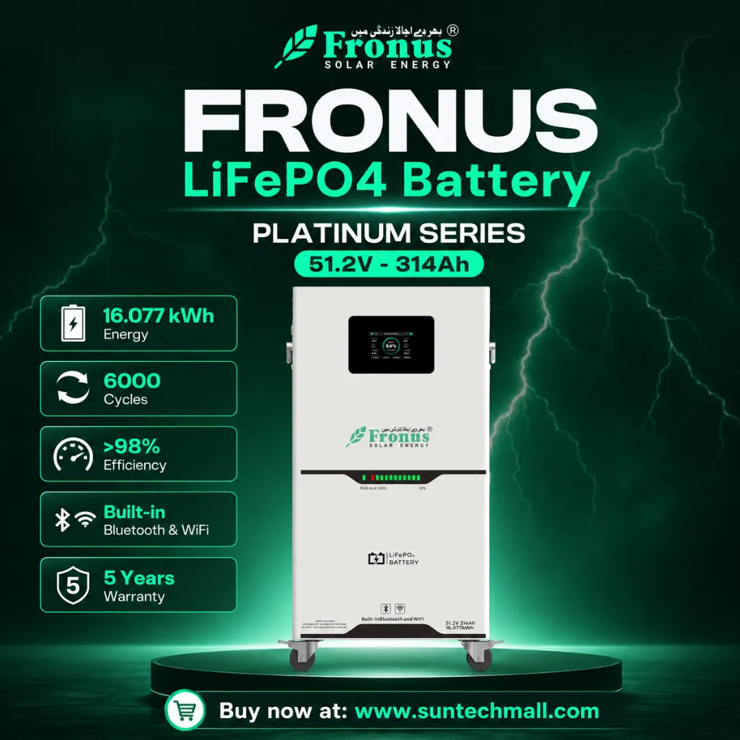 Fronus LifePo4 Platinum series 16KWH 314A battery bank 1 Fronus LifePo4 Platinum series 16KWH