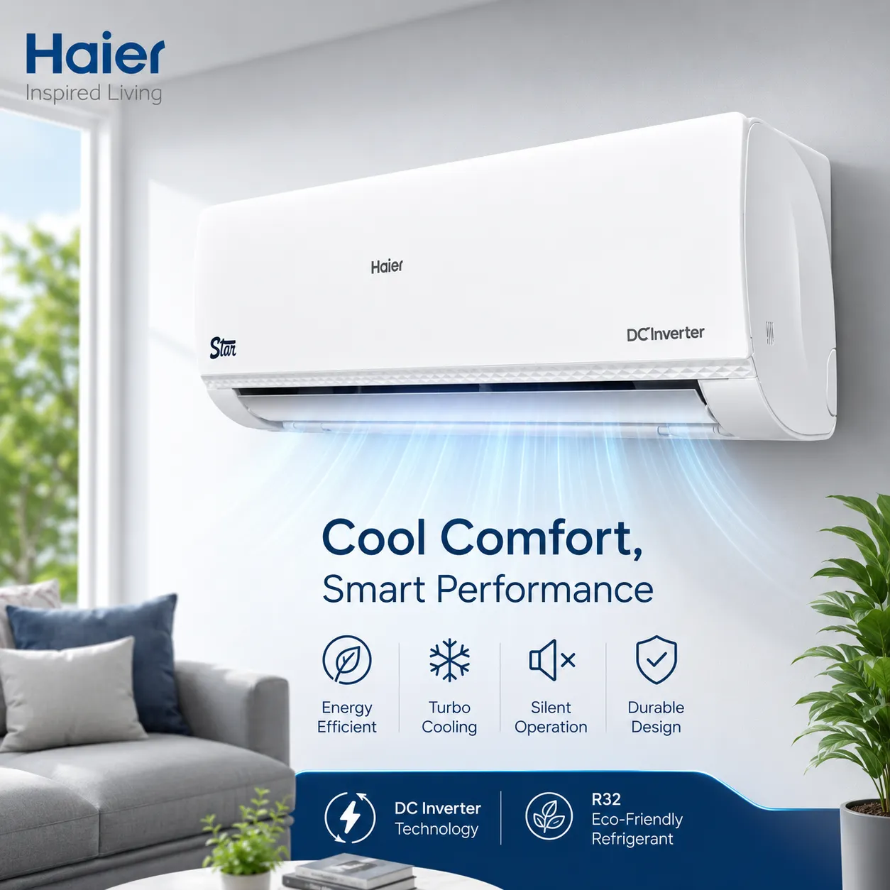 HAIER HSU-13HFCA/023WDC (White) Triple Inverter 1 HAIER HSU-13HFCA/023WDC(White) Triple Inverter