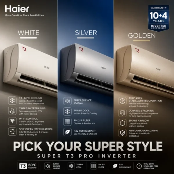 HAIER HSU-19HFS/023WDC (White) Super T3 Pro Inverter